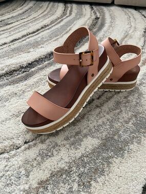 MIA Pink Platform Espadrille Slingback Sandals